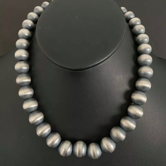 Sterling Silver 14 mm Bead Necklace